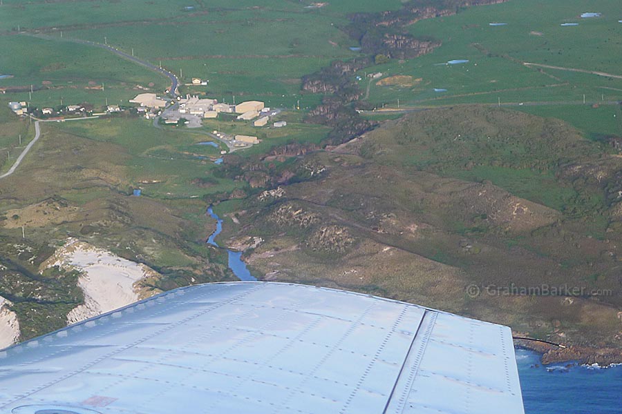 King Island Dairy seen from the departing plane: a fitting farewell