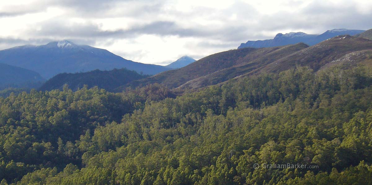 Some of the peaks to the west of Lake St Clair, Tasmania