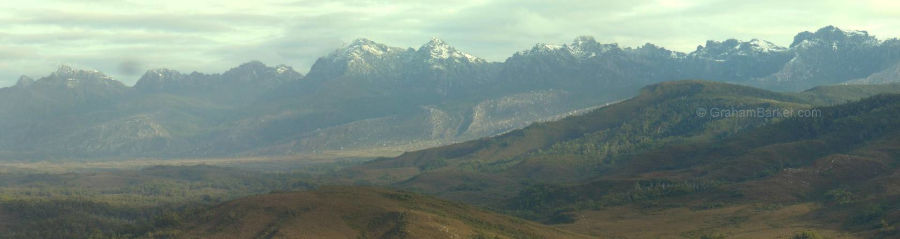 The Arthur Range, viewed from Scotts Peak, Tasmania