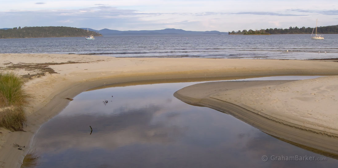 A peaceful inlet looking across to Bruny Island, Tasmania