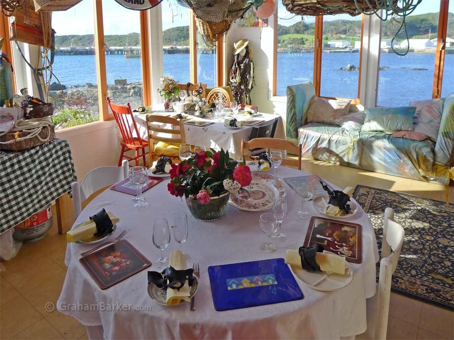 Inside the Boat House Restaurant, King Island