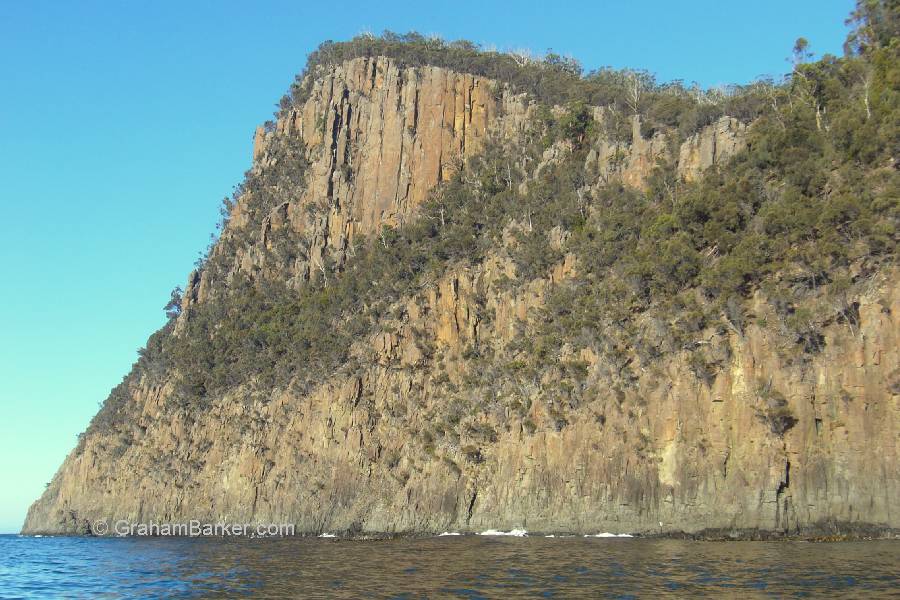 A cliff near the start of the cruise, Bruny Island, Tasmania