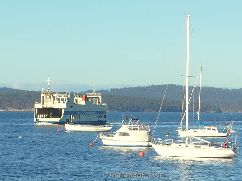 Vehicle ferry sailing to Bruny Island, Tasmania