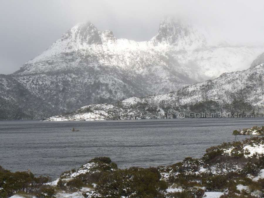 Cradle Mountain in a snowstorm, Tasmania