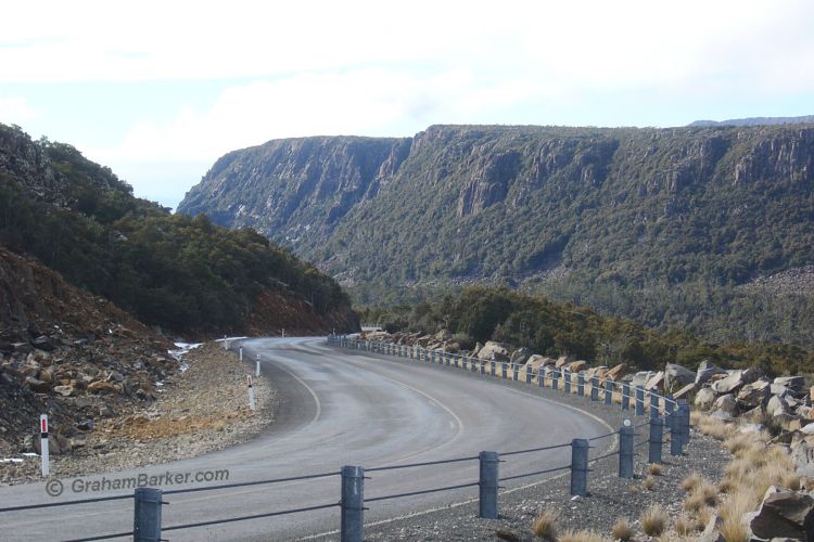 Beginning the descent to Deloraine from the Central Plateau, Tasmania