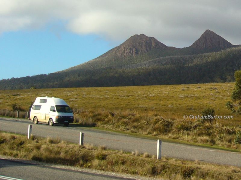 Mt King William 1 and roadside rest area, Tasmania