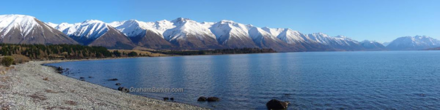 Panorama of Lake Ohau, New Zealand