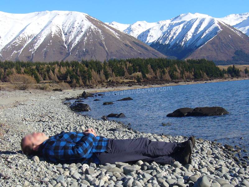 Relaxing at Lake Ohau, NZ