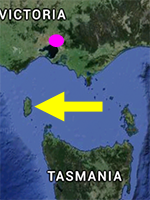 Map showing location of King Island