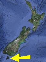 Stewart Island at the bottom of New Zealand