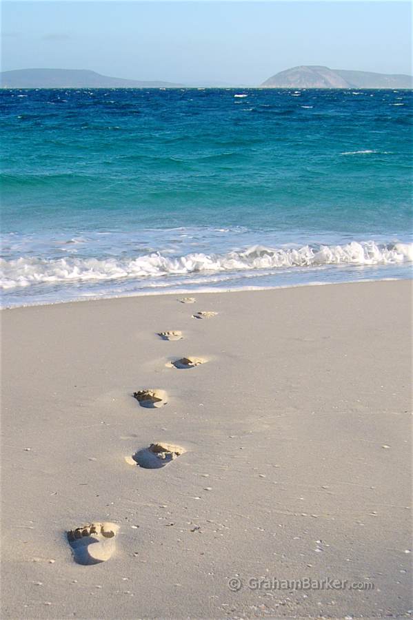 Footprints on Misery Beach, Western Australia