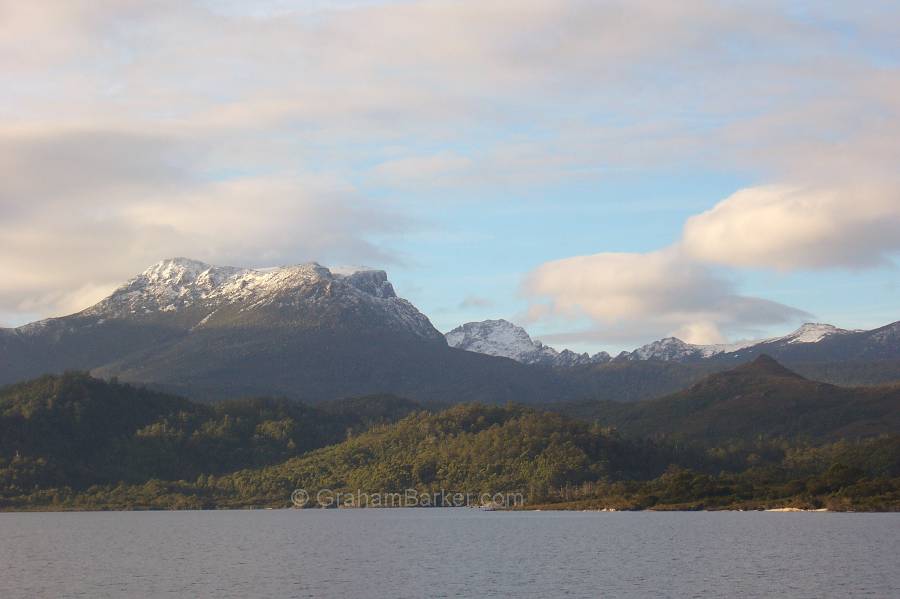 Mt Anne from the edge of Lake Pedder, Tasmania