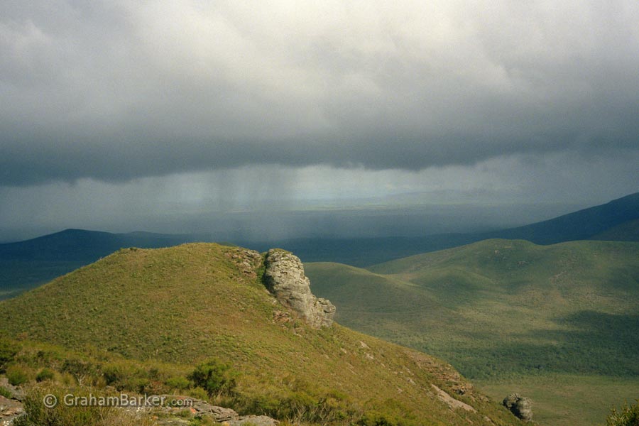 Rain clouds approaching Mt Trio, Stirling Range, Western Australia
