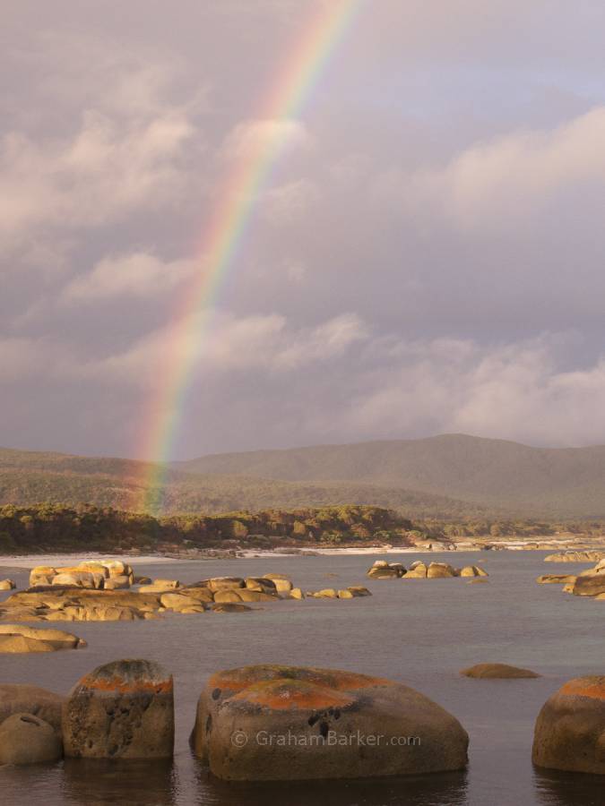 Rainbow at Sawyers Beach, Flinders Island