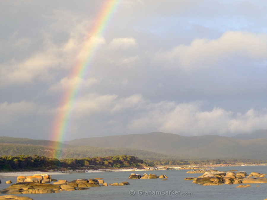 Rainbow at Sawyers Bay, Flinders Island