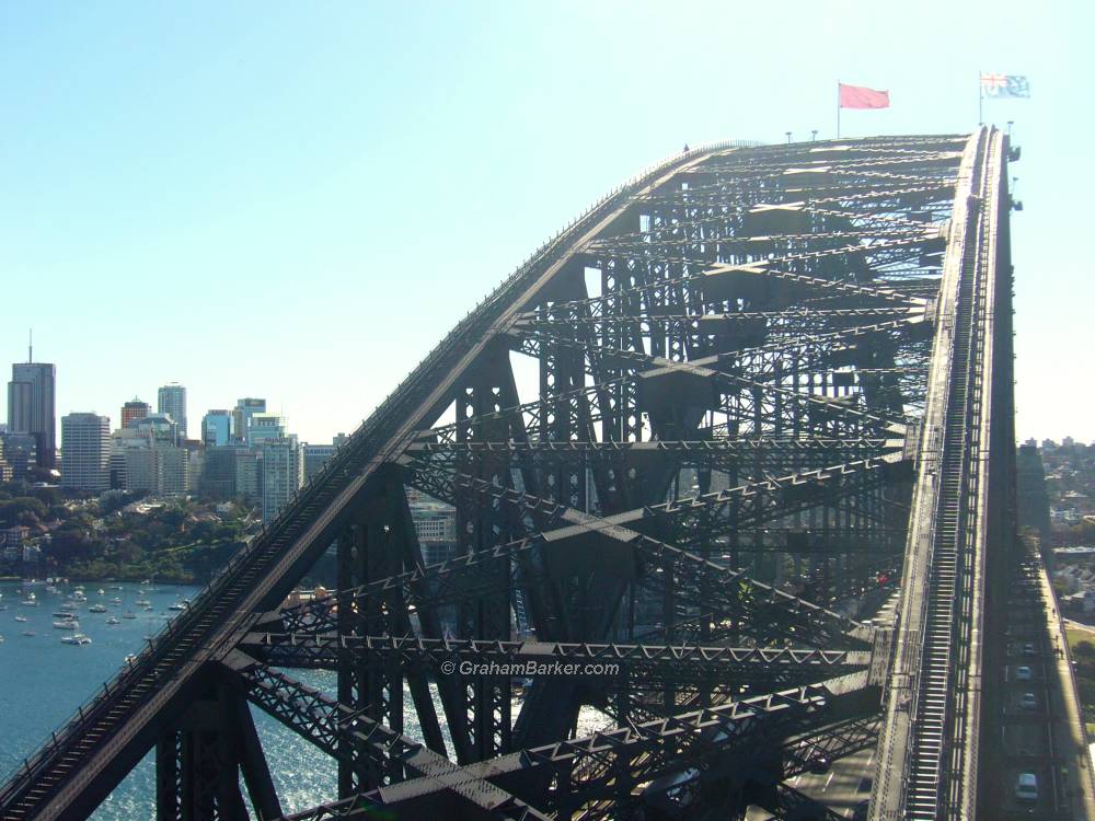 Sydney harbour bridge viewed from the Pylon Lookout