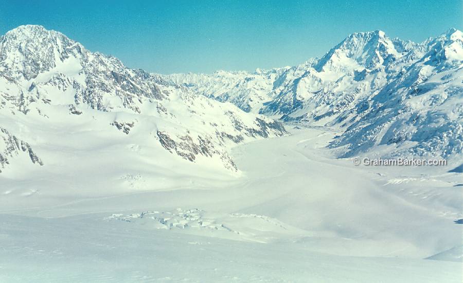 Tasman Glacier from Hochstetter Dome, New Zealand