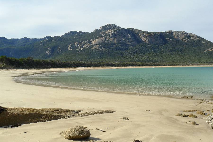 Trousers Point beach and Strzelecki peaks, Flinders Island