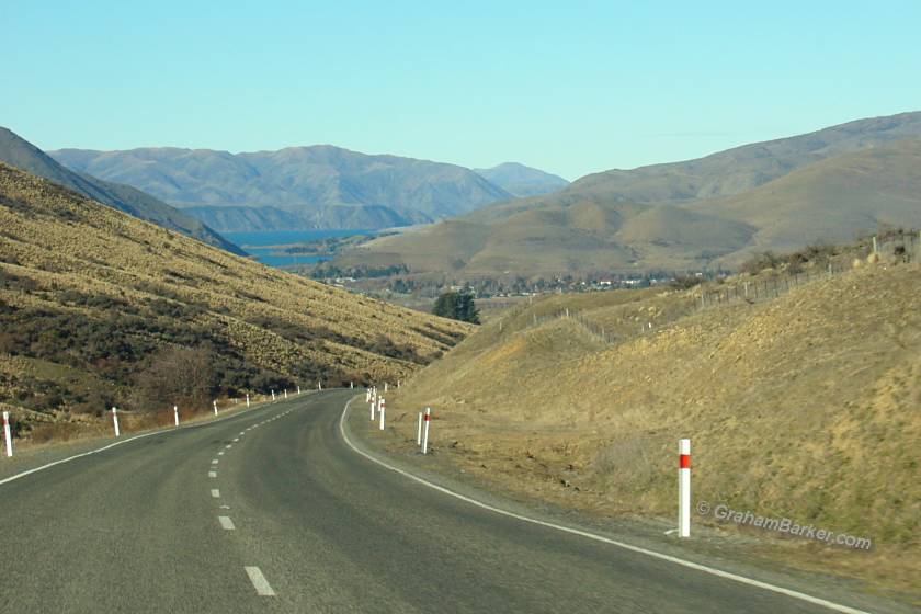 State Highway 83 down the Waitaki Valley, New Zealand