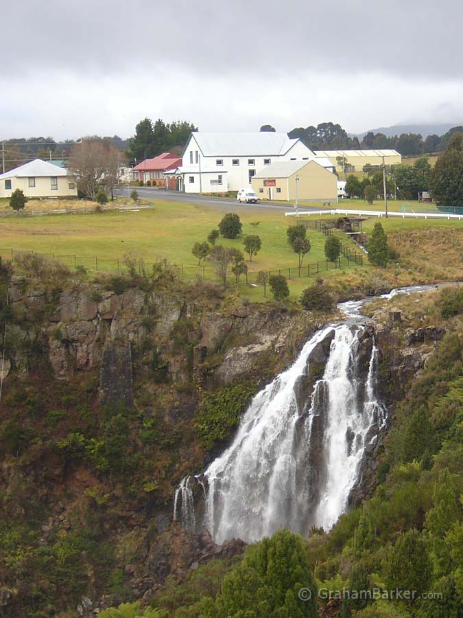 Waterfall near the middle of town, Waratah, Tasmania